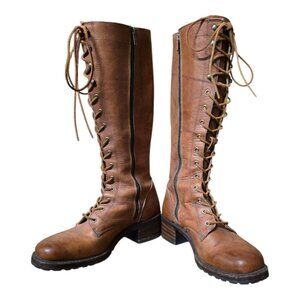 Ladies Vintage Frye Leather Lace-Up Riding Boots